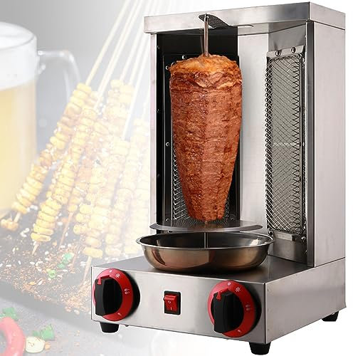 Eléctrica Doner Kebab Machine Gyro Grill Vertical Broiler - Interruptor de ajuste de temperatura 50-300℃ para cocina comercial