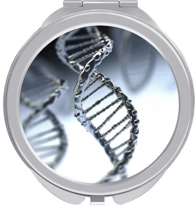 GHENBLT DNA Kette Foto Kompaktspiegel Make-up Spiegel Reise Make-up Spiegel Handspiegel Runder Spiegel Reisespiegel Handspiegel Taschenspiegel Mini Spiegel Tragbarer Schminkspiegel