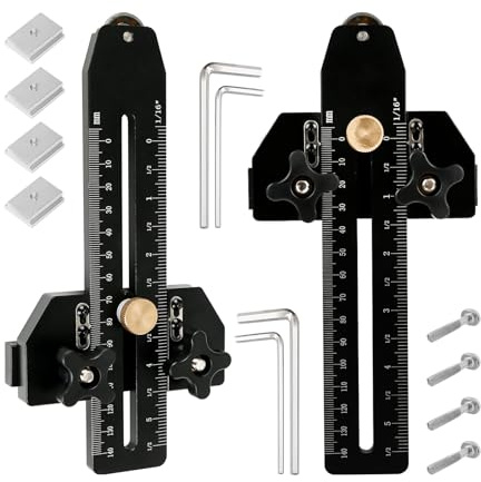Dünne Rip Jig für Tischsäge, erweiterte Tischsägenvorrichtung für 1,9 cm x 0,95 cm und 0,6 cm x 0,95 cm Schlitze für präzise Holzbearbeitungsschnitte, Schwarz, 2 Stück