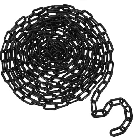 Schwarze Sicherheitskette aus Kunststoff 10m als Absperrkette