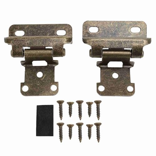 Lot de 2 charnières de porte de placard à fermeture automatique en acier de sécurité améliorée pour cuisine, salle de bain, camping-car, bateau, camping-car (bronze)