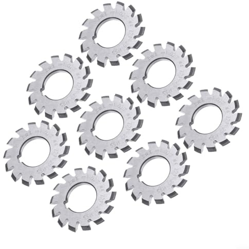 Springwillfly 8 pièces Involutes Engrenage Fraise Ensemble Haute Vitesse Acier Ouverture 22 Mm Disque Engrenage Fraise 20 Degrés Angle de Pression