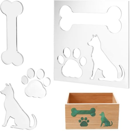 PH PandaHall Fräs-Vorlage für Holzbearbeitung, Hundeknochen/Pfoten-Fräs-Vorlagen, klare Acryl-Bienen-Inlay-Vorlagen, 3-in-1-Bastelvorlagen, Router-Schablonen für Holzprojekte, handgefertigte