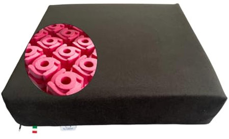 GM Cojín antiescaras para silla de ruedas, 40 x 40 x 9 cm, cojín antiescaras para silla, de espuma viscoelástica y poliuretano, cojín para cochecito, sillón para ancianos, fabricado en Italia, color
