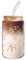 Fiotha Bicchiere Vetro con Cannuccia, 401-500ml Bicchieri con Coperchio, Tazza con Coperchio e Cannuccia, Tazze in Vetro a Forma di Lattina, per Soda, Smoothie, Bubble Tea, Cocktail