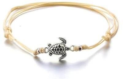 aninu Bracelet avec tortue & GPS Live Tracking + App – Chaîne de cheville Turtles pour femmes, bracelets partenaires pour femmes, filles & enfants, bracelets d'amitié pour surfeurs, bijou bohème