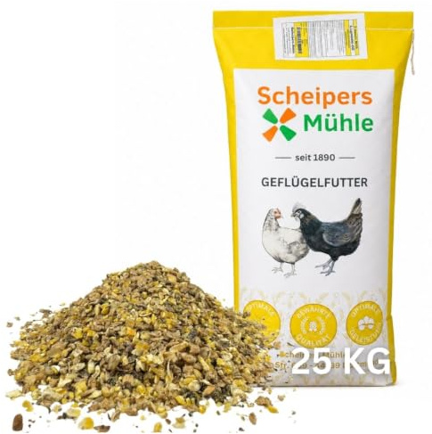 Scheipers Mühle Legemehl NG 25 kg – natürliches Legealleinfutter OHNE GENTECHNIK für Hühner & Legehennen – ohne Soja – mit Ackerbohnen & Kartoffeleiweiß – grobe Struktur