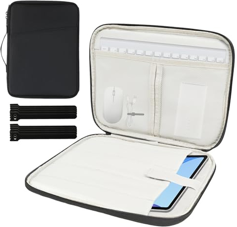 Tablet Tasche für 9-11 Zoll Tablet, Kompatibel mit iPad Pro/Air 11、iPad (A16) 11/10. Gen/9. Gen、iPad Air 5/4/3 、iPad Pro 4/3、10,9/10,5 Wasserfeste Tablettasche + 10 Kabelbinder