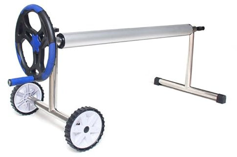 Pool Aufroller Aufrollsysteme für Poolfolien aus Aluminium Mobiles Aufrollvorrichtung Poolfolienaufroller mit Rollen für Poolplane & Abdeckung Solarrolle