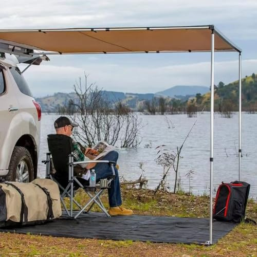 Toldo de coche para camping, toldo lateral extraíble, tela Oxford impermeable UV50+ con bolsa de almacenamiento, ideal para camiones, SUV, furgonetas y campistas