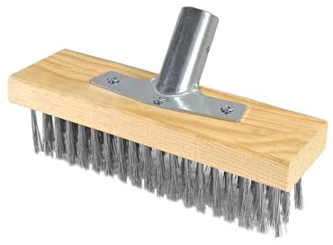Steel Wire Broom Head Sweeping Brush Heavy Duty Outdoor Yard Brush Steel Bristles For Deck Scrub Decking Paving Patios Heavy Duty Scrubbing