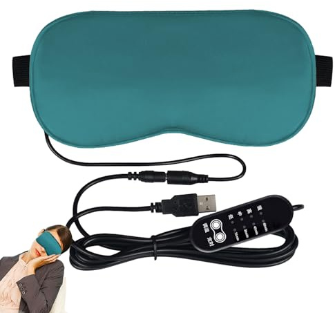 Parche térmico para ojos – Almohadilla térmica eléctrica para ojos con | correa ajustable, calor calmante | Cojín portátil de compresión caliente para ojos secos, sueño cómodo y relajante, ayuda par