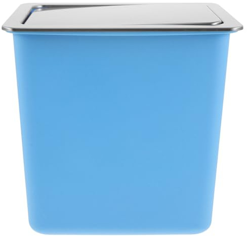 Sewroro Pattumiera da Incasso Sul Bancone in Acciaio Resistente con Coperchio a Bilico Sigillato Cestino da Tavolo Compatto per Cucina Bagno Ufficio e Ristoranti Design Salvaspazio e