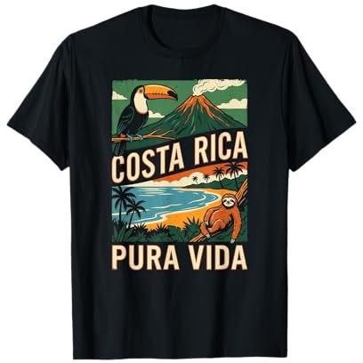 Costa Rica Pura Vida Faultier Urlaub Shirt Strand Tukan T-Shirt