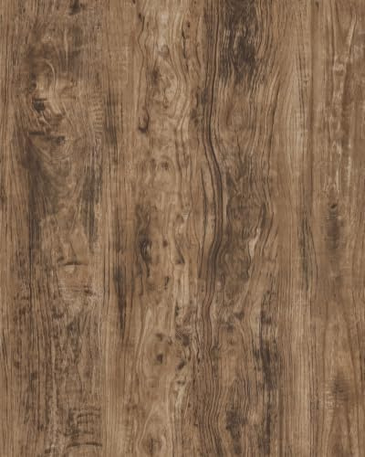 Amiya Wood Grain Self-Adhesive Wallpaper Peel and Stick Wood Effect Waterproof Furniture Stickers Vinyl Removable44cm X 200cm Grayish Brown