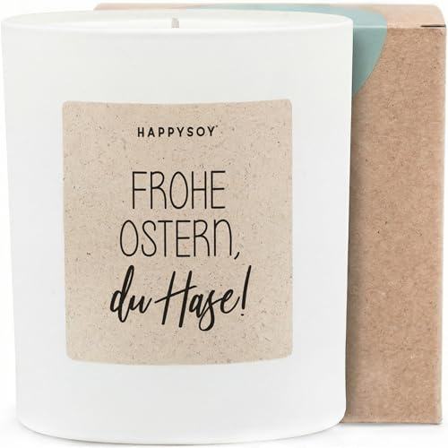 Frohe Ostern, du Hase! - Duftkerze mit Spruch als Geschenk zu Ostern, liebevolle Aufmerksamkeit mit blumigem Duft, Kerze im Glas