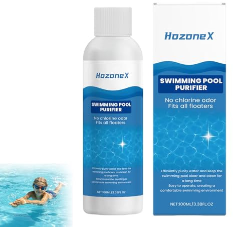 Hozonex Schwimmbad Reiniger, Pool Wasserreiniger für kristallklares Wasser, effektiver Pool Klärer zur Trübungsentfernung, für Aufstellbecken, Gartenpool, Whirlpool (1 Artikel)