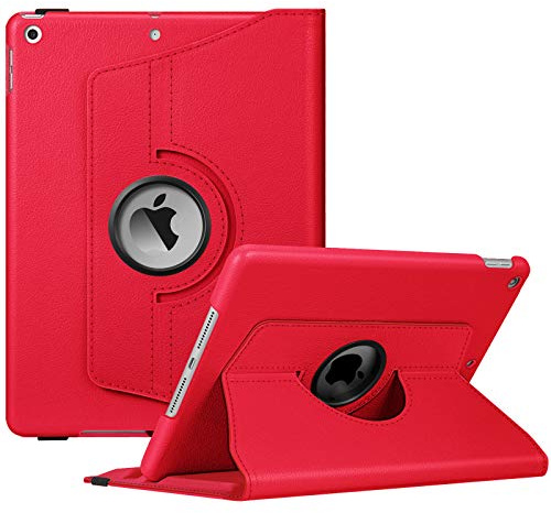Fintie Custodia rotante per iPad 9a generazione (2021) / 8a generazione (2020) / 7a generazione (2019) 10,2 pollici, copertura girevole a 360 gradi con supporto per matite, auto Wake Sleep, rosso