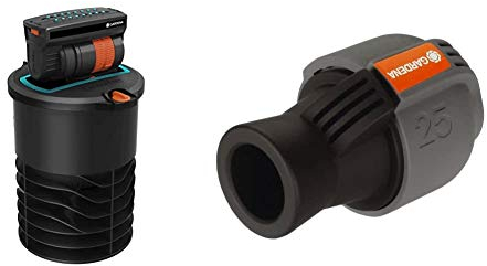 Gardena Versenk-Viereckregner OS 140: Bewässerungssystem & Sprinklersystem Verbinder: Verbindungsstück für Rohranschluss und für Direktanschluss an Hausinstallation, 25 mm x 3/4 Zoll-Innenewinde