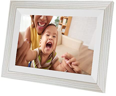LuvLink Marco de fotos digital Smart Frameo blanco con conexión WiFi - 10 pulgadas, 1280 x 800, 16 GB. Envía fotos a tus seres queridos desde cualquier lugar
