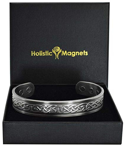 Holistic Magnets® Kupfer Magnetarmband Herren Damen Arthritis Tendinitis Handgelenk Gelenkheilung Armband Antik-Silber (EKP)-Ewigkeit Keltisch Knoten (L: Handgelenk 19,5-22,5cm)