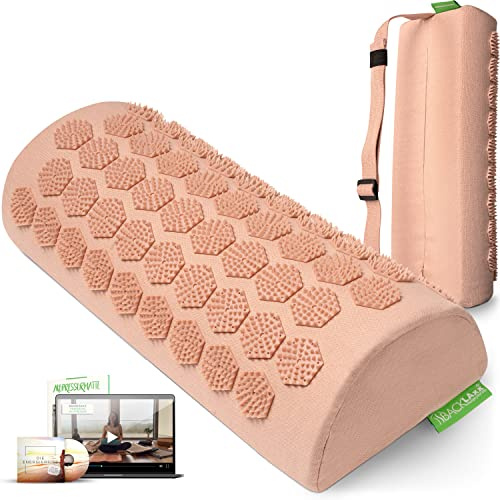 BACKLAXX® Akupressur Nackenrolle mit 2592 Nadeln, Akupressur Kissen Nacken | Akupressurkissen & Nackenrolle 40x15x10 cm mit Bezug & Befestigungsband, Halbleinen & Naturkautschuk, für Nacken & Schulter