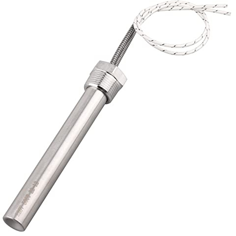 DERNORD 220V 500W Heizpatrone mit 3/4 Zoll Flansch Mehrzweck DIY Heizstab Edelstahl Heizelement Länge