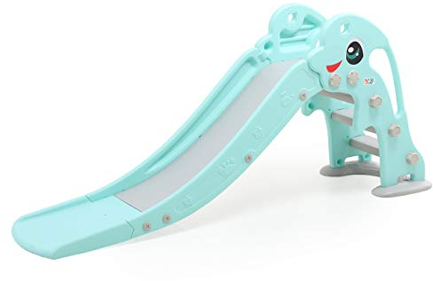 Baby Vivo Kinder Rutsche Kinderrutsche Gartenrutsche Kleinkinderrutsche Kunststoff Delfin abgerundete Ecken & Kanten für Indoor & Outdoor in Türkis