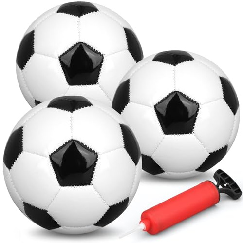Dilabnda Storlek 2 minifotbollar för barn, spädbarn, småbarn, mjuka lekar, små bollar, fotbollar, kickbollar, leksaker, mjuka PVC-bollar, presentset för vardagsrum, skola (3 stycken)