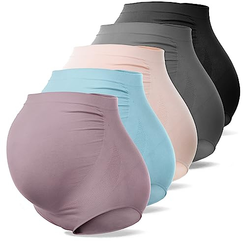 SUNNYBUY mammakläder, hög midja, underkläder, graviditet, sömlösa mjuka hipstertrosor över gravidmagen, XXL