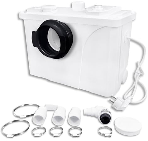 SUBTLETY 700W Hebeanlage Schmutzwasser Fäkalien mit Kohlefilter und Edelstahl Klingen Schmutz Wasserpumpe 180L/min Eingebauter Aktivkohlefilter Kleinhebeanlage für WC Dusche Küche und Spülmaschinen