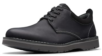 Clarks Collection Men's Eastridge Low Oxford, Black Leather, 10 Wide US