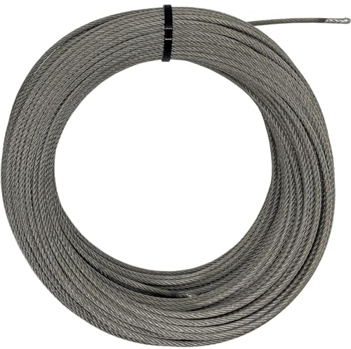 Lumonic Drahtseil 7x19 | 100m Ø4mm| V4A Edelstahl rostfrei | Stahlseil mit verzinnten Enden | für Rankhilfe, Wäscheleine, Lampen, Sichtschutz, Sonnensegel