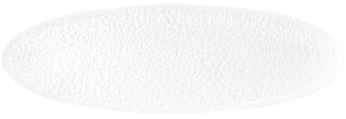 Seltmann Weiden Nori Home Coupplatte, Ovale Servierplatte mit Vollrelief, 44 x 14 cm, Porzellan, Weiß