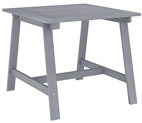 CKioict Bistrotisch Balkontisch Gartenmöbel Garten-Esstisch Grau 88x88x74 cm Akazie MassivholzFür Terrassen, Gärten, Bauernhäuser