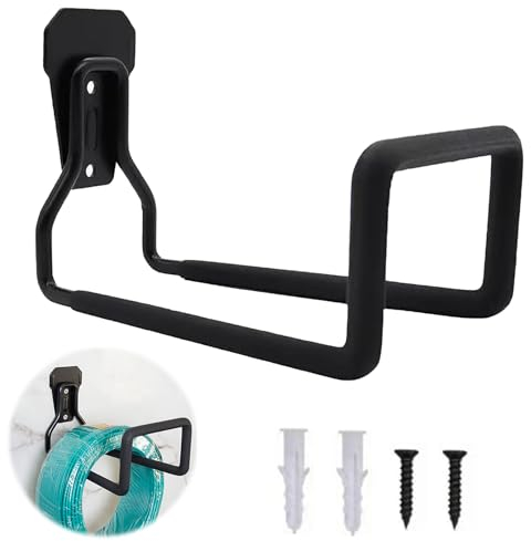 Funmo Wandhaken Garage, 2PCS Schwerlast Garagenhaken Doppelhaken Garage Aufbewahrung Doppelhaken Storage Hooks zur Organisation Gerätehalter für Werkzeug Fahrrädern Leiter Stuhl 20 * 13CM (Schwarz)