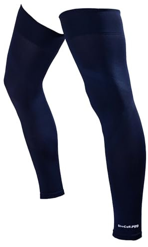 SLIMCELL PRO Fascia Ginocchio Lunga Sport Anti UV Unisex - Gambali Compressione, Calze Compressione Graduata Senza Piede, Gambali Compressione, Polpaccera Compressione Uomo e Donna - Made in Italy