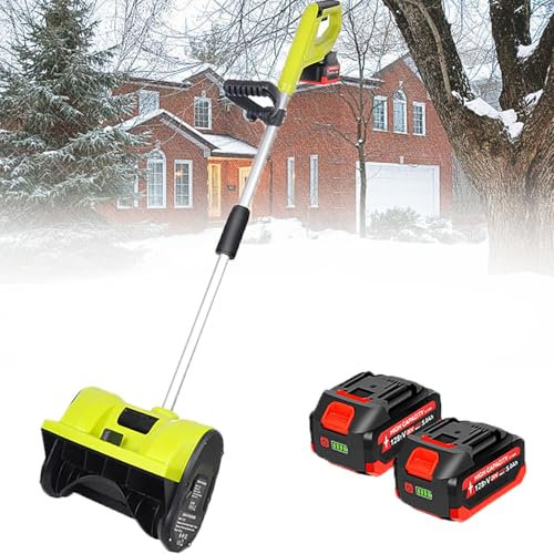 Dfdieratve Pala Quitanieves InaláMbrica Sin Escobillas, Soplador de Nieve a BateríA de 13 Pulgadas, Quitanieves EléCtrico con Barra Direccional y Mango Auxiliar (BateríA de 4,0 Ah X 2 Incluida)
