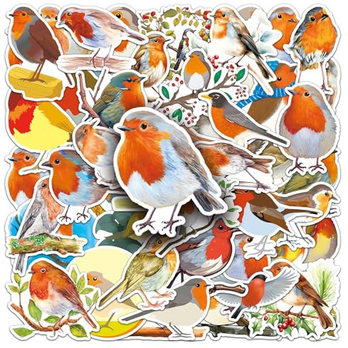 50 Stück Vögel Aufkleber Pack Bird Sticker Set Wasserdichte Vinyl Sticker für Laptop Kinder Autos Motorrad Fahrrad Skateboard Gepäck Koffer Computer Aufkleber Graffiti Decal