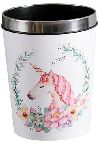Cabilock Poubelle Licorne 12 l En Plastique Anneau De Pression, Corbeille à Déchets Ménagers Compacte Et Antidérapante, Pour Chambre D'garçon Et Filles, Salon Et Salle De Bain