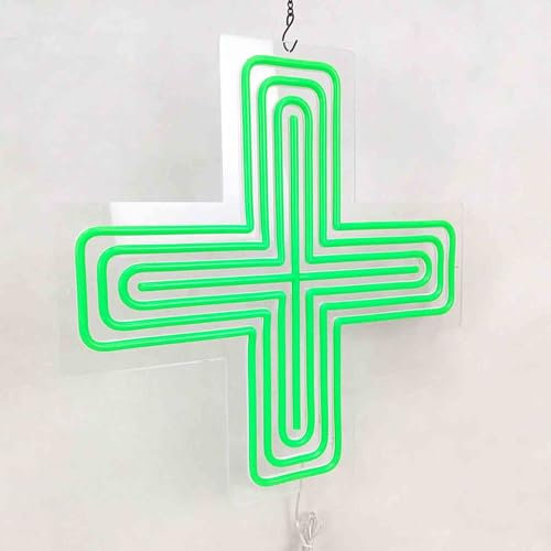 LED-Schild „Medical Cross“ für Apotheken, Acryllampe in Form eines Apothekenkreuzes, Neonschild „Open“ für Wanddekoration, 2 einstellbare Betriebsmodi,48 * 48CM