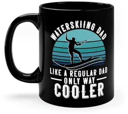 DPgUfPV Waterski Dad Tasse Wasserski Wasserski See Tasse Vatertag Wasser Ski Alte Menschen Geschenke Ruhestand (325 ml)