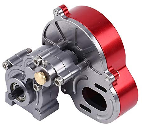 RC Gearboxs Upgrades Part for 1/10 RC Crawler Car Axia1 SCX10, SCX10 II 90046 90047 Wraith, Upgrade Accessory Center Gearboxs with Motor Mount, Grey & Red
