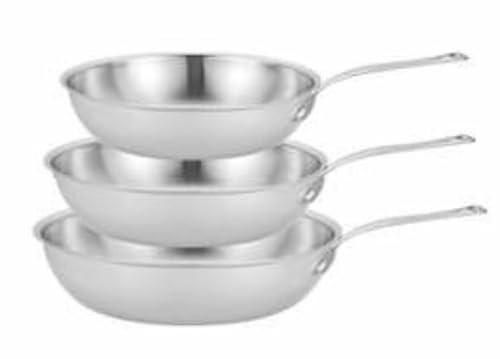 BACKEN 012200 Serie de 3 sartenes 24/26/28 cm – Acero inoxidable 18/10 inducción, antiadherente natural, sin PTFE, PFOA, PFAS, alta resistencia