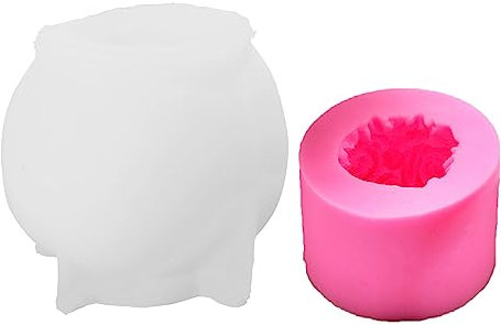 Wdbild Kerzenform Silikon, 2 Stück Rosenkugel-Kerzenform, Rosenblumen-Silikonform zur Herstellung von Kerzen, Seife, Gips, Ornament, Fondant, Dekor, Schokolade