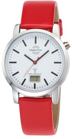 Master Time Funk Quarz Herren Uhr Analog mit digitalem Datum mit Leder Armband MTGA-10917-11L