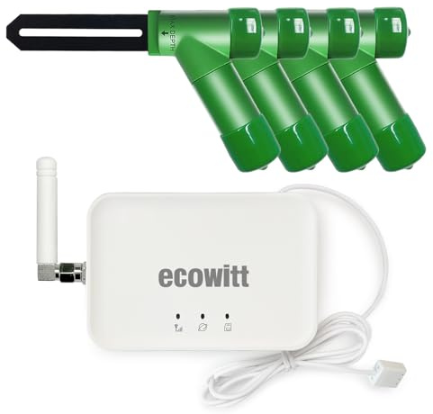 ECOWITT Golvfuktighetssensor WH51+ Gateway GW3000 integrerade sensorer 3-i-1 markfuktighetstestare, exakt mätning, kapacitiv sond, fuktmätare för inomhusträdgård och