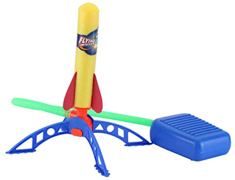 BESPORTBLE Toy Rockets with Adjustable Pneumatic Launcher for Children, EVA and Plastic Material, for Lawn and Garden Outdoor Educational Fun
