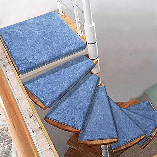 Alfombra antideslizante curvada para peldaños de escalera, cojín autoadhesivo en espiral, protector de escalones de seguridad giratorio, giro izquierdo/derecho, tapete para escalera, 1 unidad