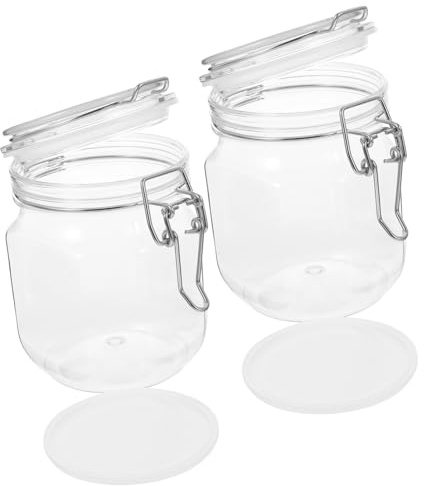 DECORNIJIA Frascos Herméticos de Miel Pet Transparentes 2 Piezas 0, 5 Kg